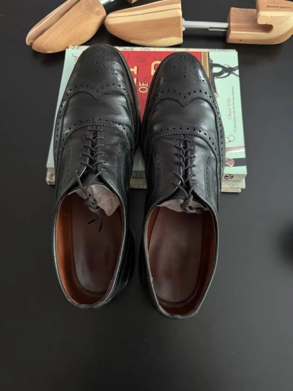 Allen Edmonds McAllister Black Wingtip Oxford Dress Shoes — Men’s 11.5 D